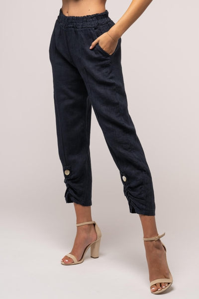 French Linen Crop Pant Premium Woven - Breathable Naturals | Glam & Fame Clothing