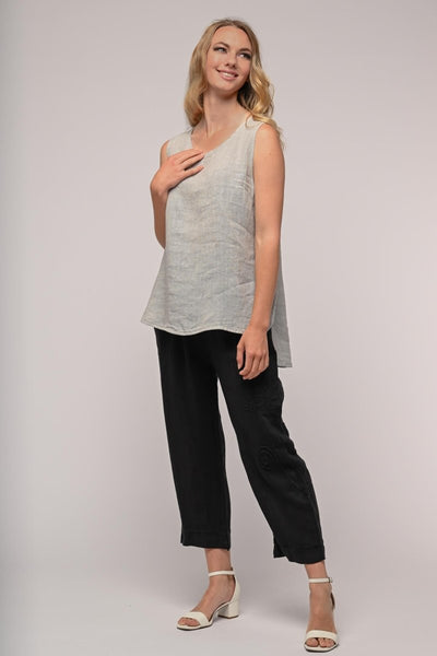 French Linen Hi-Lo Tank - Breathable Naturals | Glam & Fame Clothing
