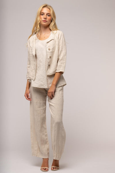 French Linen Jacket Premium Woven - Breathable Naturals | Glam & Fame Clothing