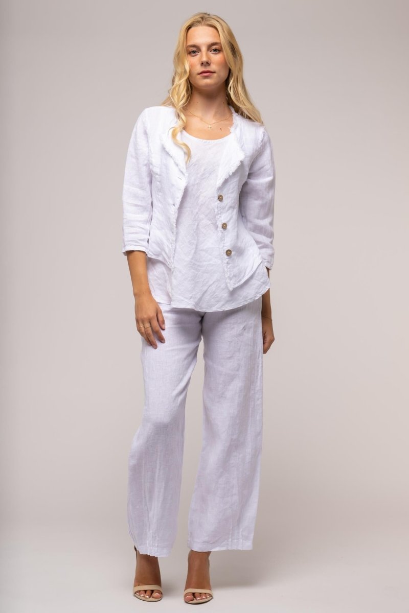 Euro Crafted French Linen Bolero Jacket - Breathable Naturals | Glam & Fame Clothing