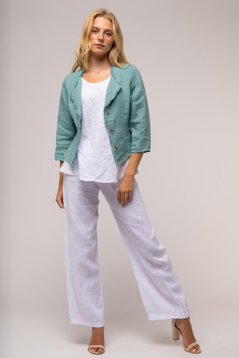 French Linen Jacket Premium Woven - Breathable Naturals | Glam & Fame Clothing