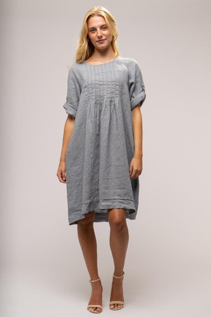 French Linen Shift Dress With Pockets - Breathable Naturals | Glam & Fame Clothing