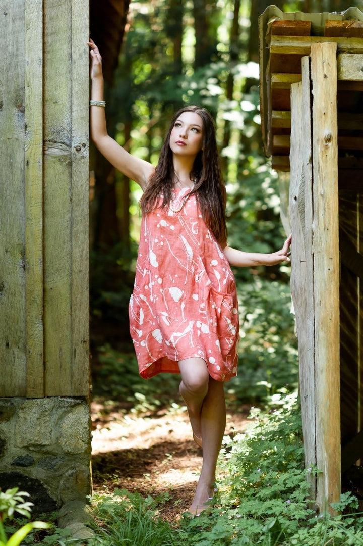 French Linen Shift Dress With Pockets