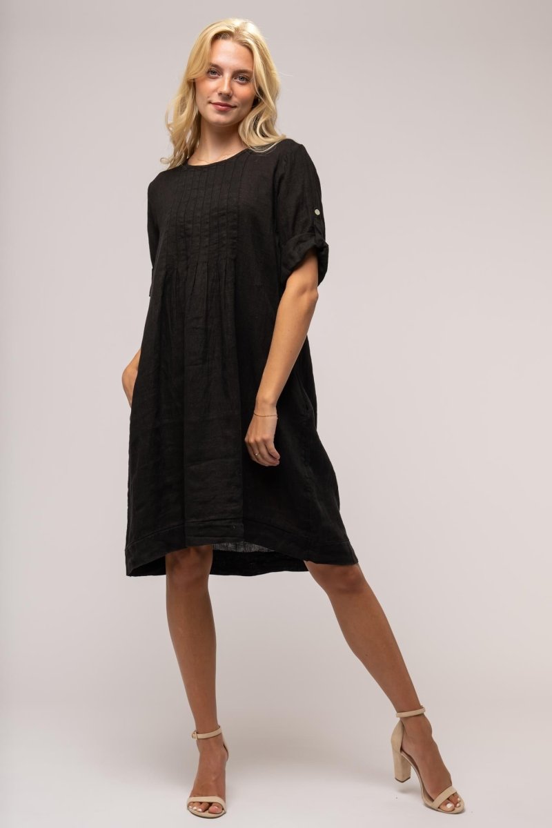 French Linen Shift Dress With Pockets - Breathable Naturals | Glam & Fame Clothing