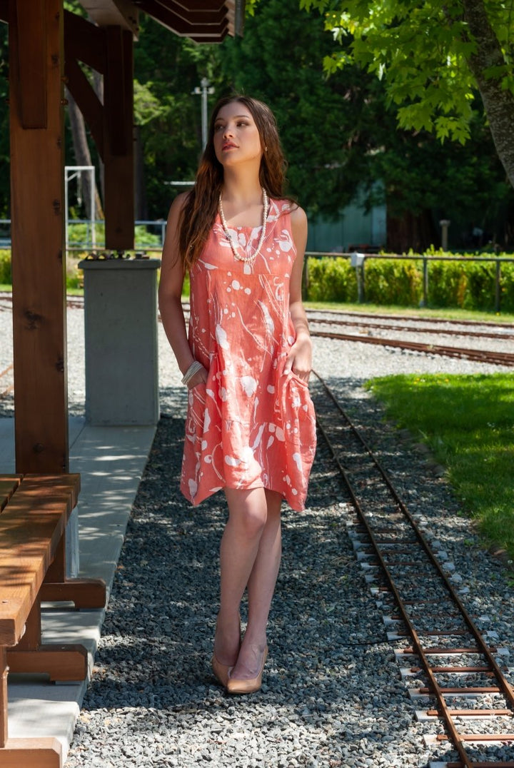 French Linen Shift Dress With Pockets