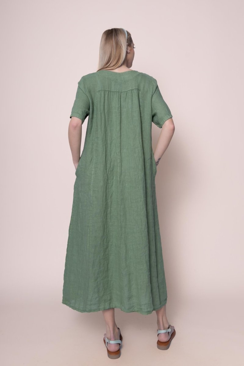 Linen Dress - OS13101-189 - Breathable Naturals | Glam & Fame Clothing