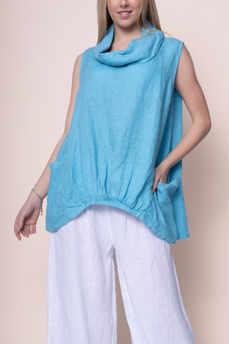 Linen Top - OS6790-117 - Breathable Naturals | Glam & Fame Clothing
