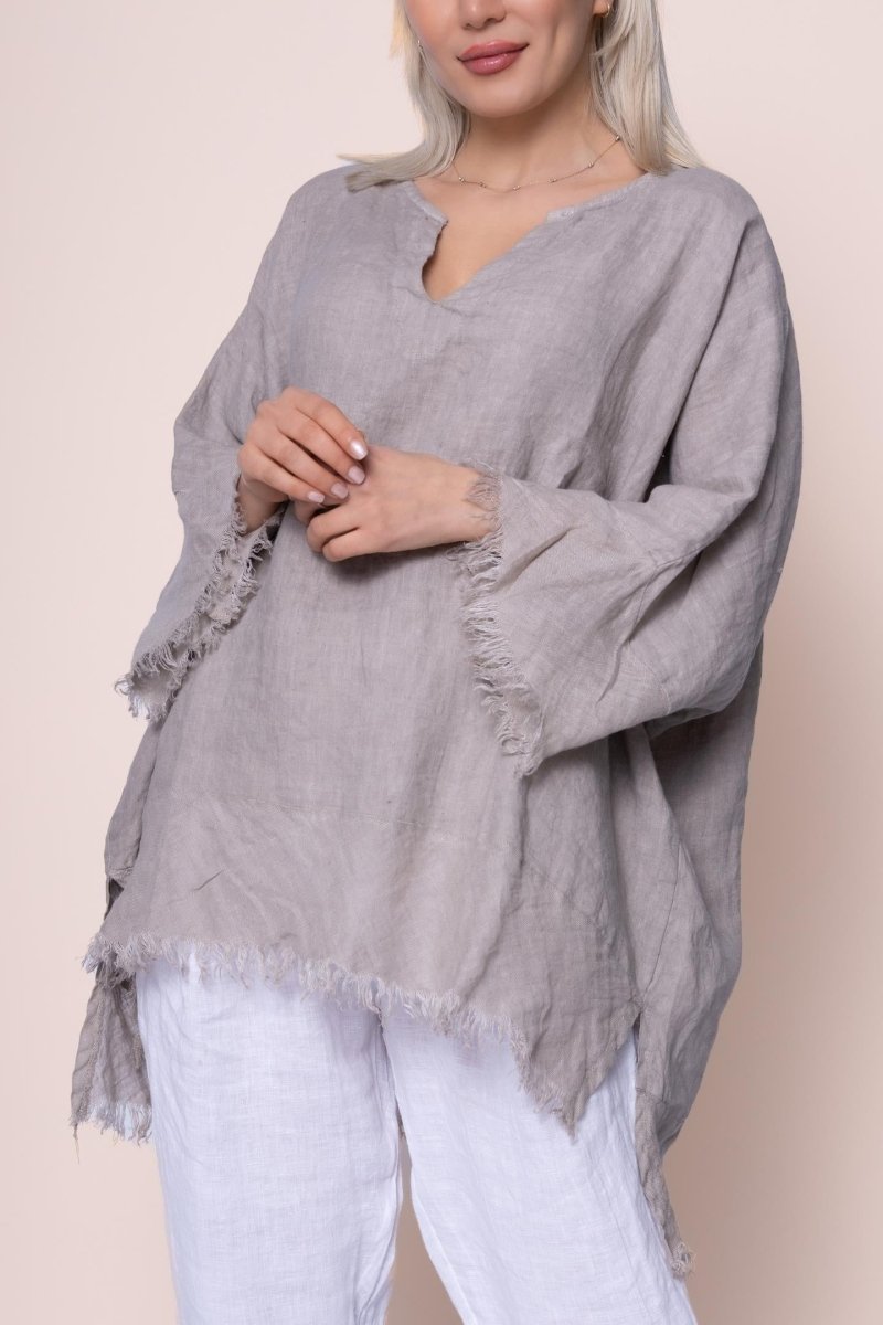 Linen Top - OS6961-40 - Breathable Naturals | Glam & Fame Clothing