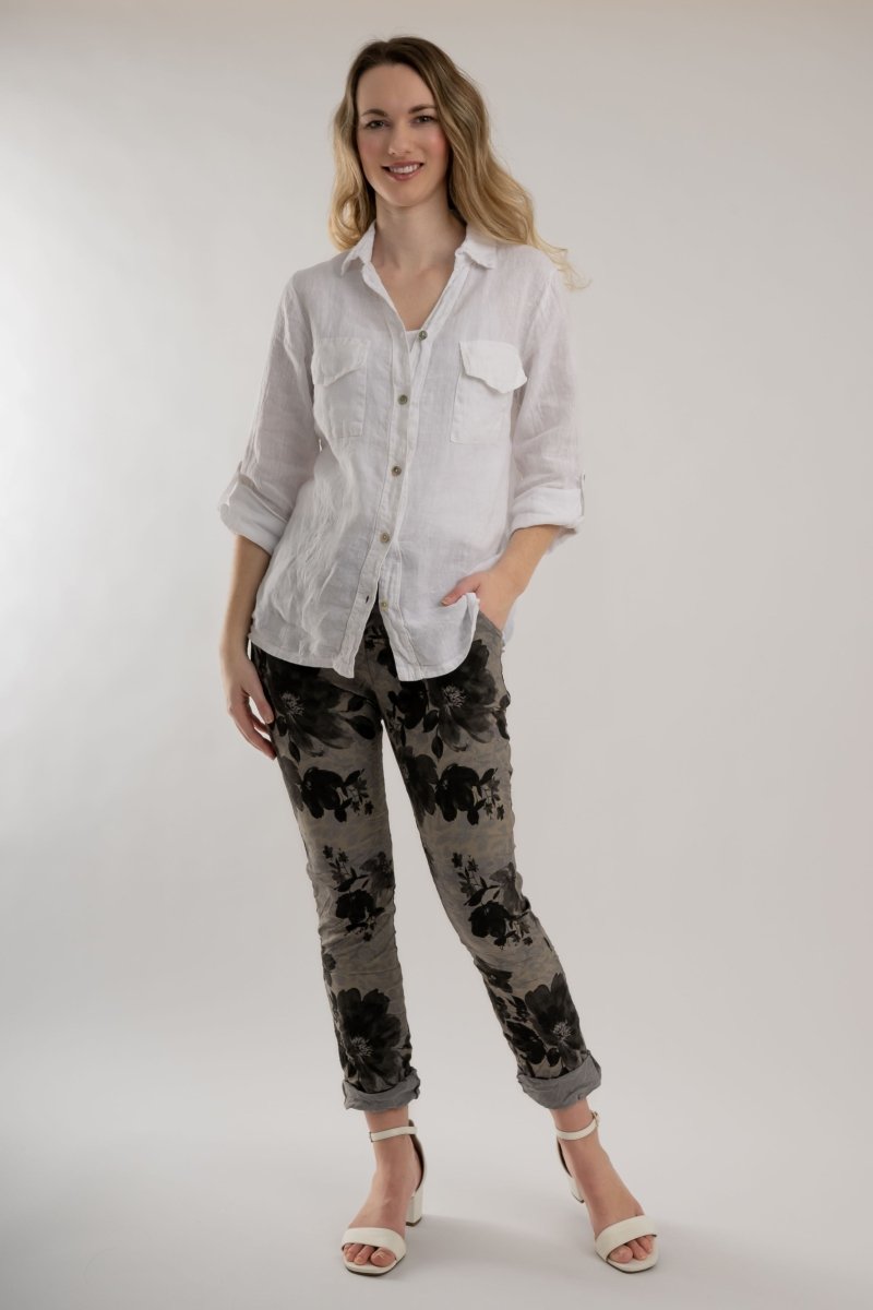 Premium Euro Crushed Pant Print - Breathable Naturals | Glam & Fame Clothing