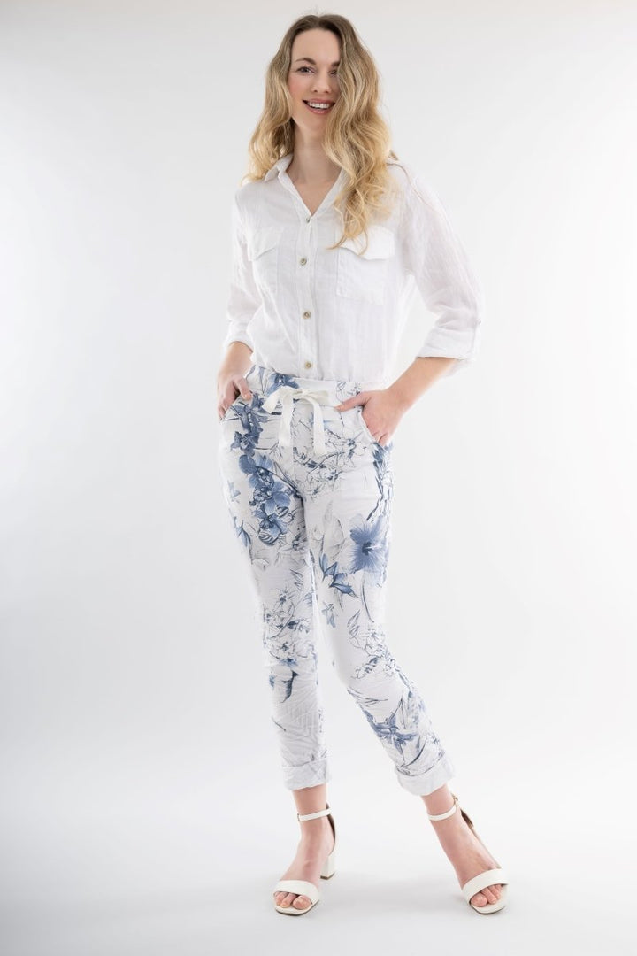 Premium Euro Crushed Pant Print - Breathable Naturals | Glam & Fame Clothing