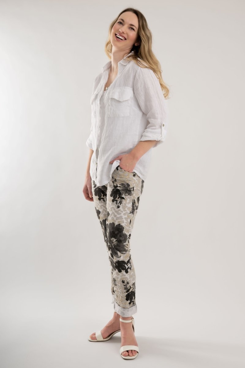 Premium Euro Crushed Pant Print - Breathable Naturals | Glam & Fame Clothing