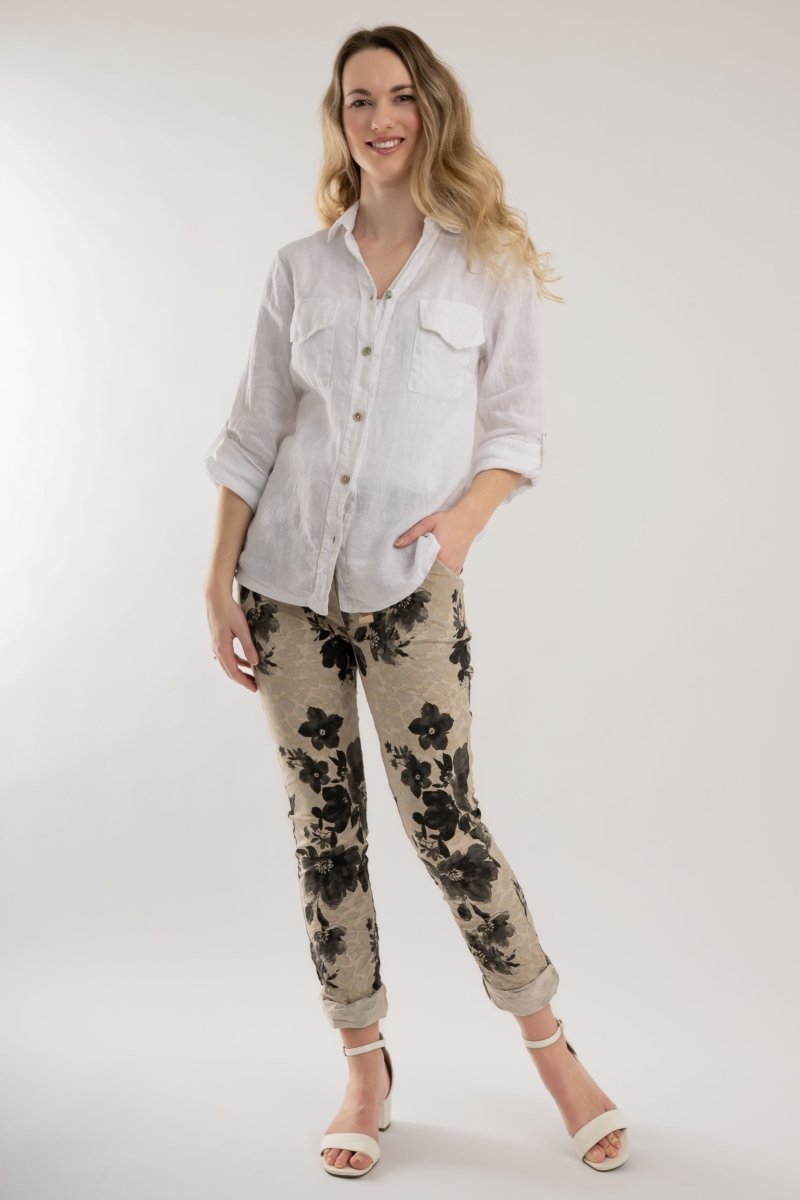 Premium Euro Crushed Pant Print - Breathable Naturals | Glam & Fame Clothing