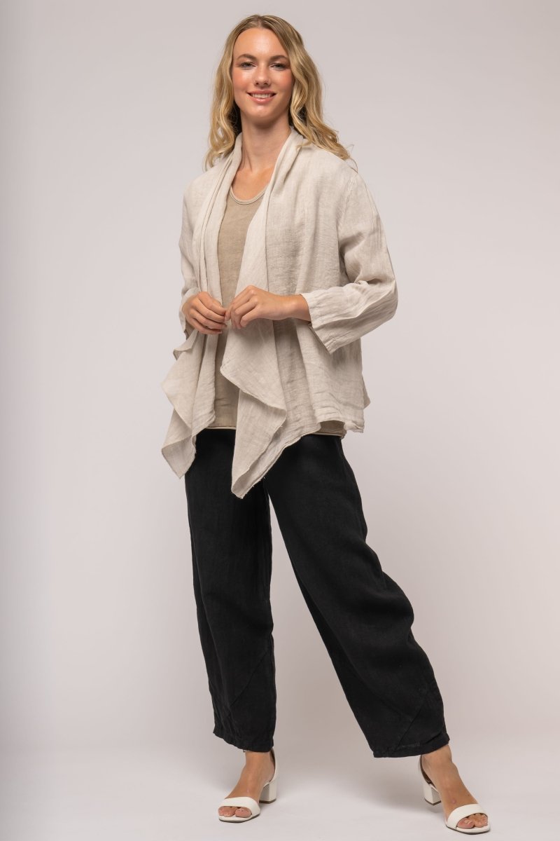 Premium French Linen Cardi - Breathable Naturals | Glam & Fame Clothing