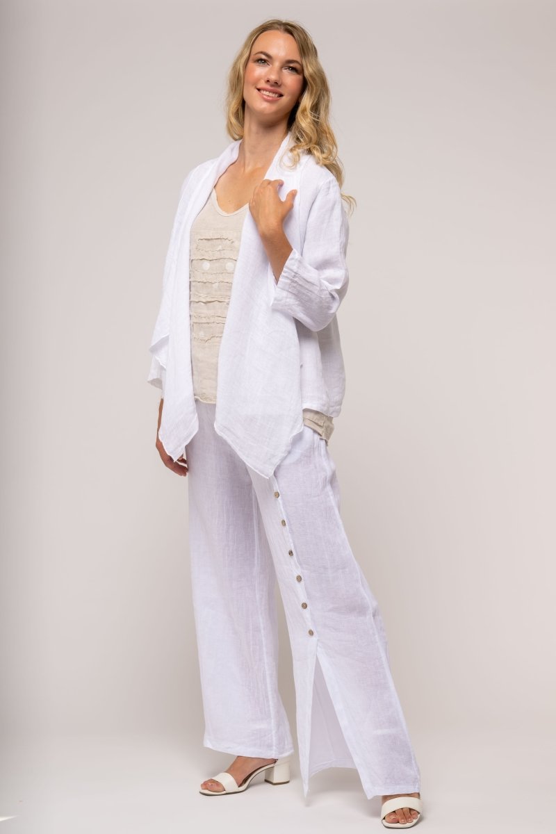 Premium French Linen Cardi - Breathable Naturals | Glam & Fame Clothing