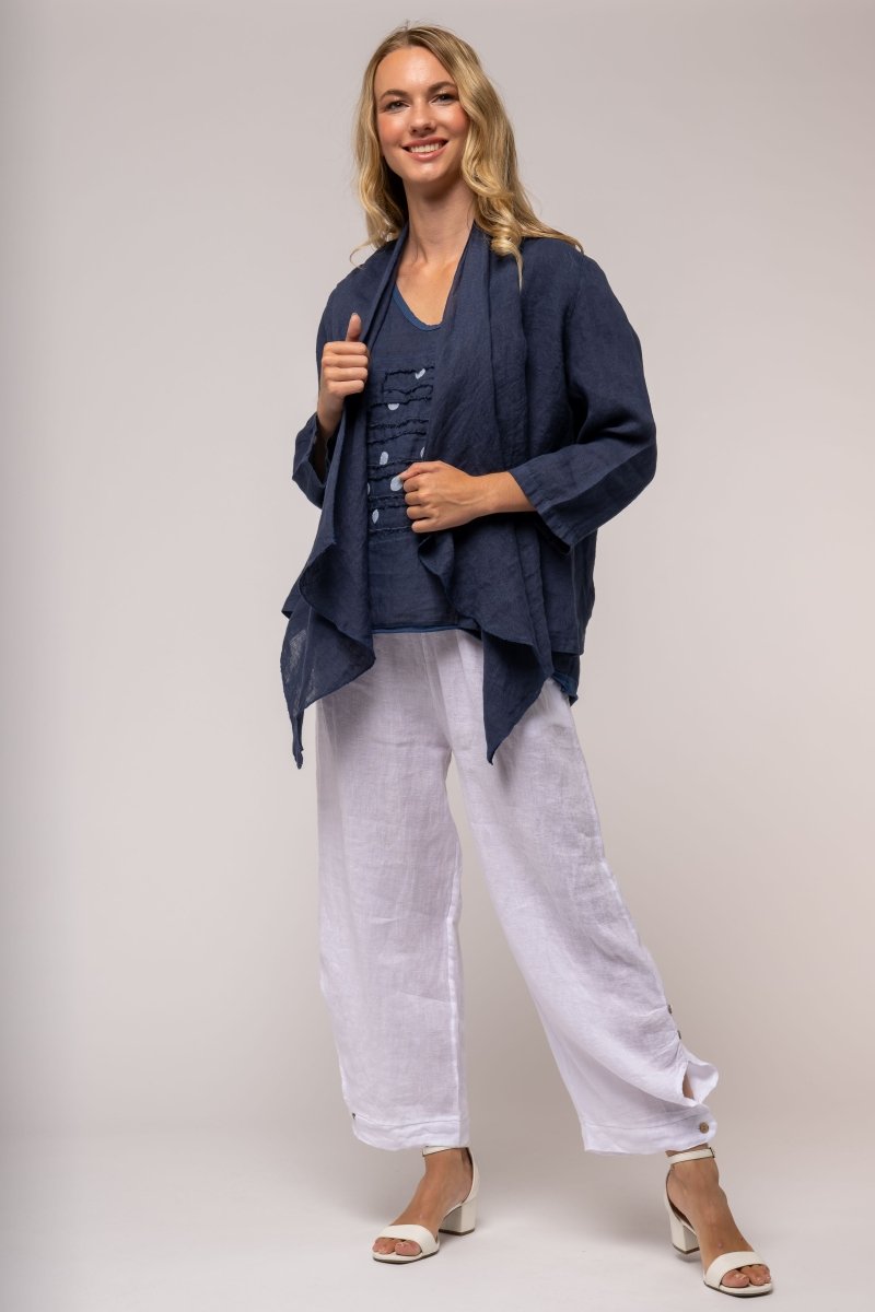 Premium French Linen Cardi - Breathable Naturals | Glam & Fame Clothing