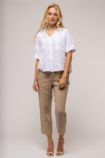 Premium French Linen Crop Shirt