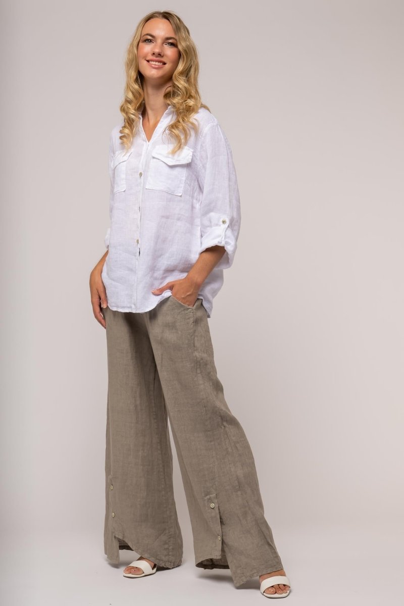 Premium French Linen Classic Shirt - Breathable Naturals | Glam & Fame Clothing