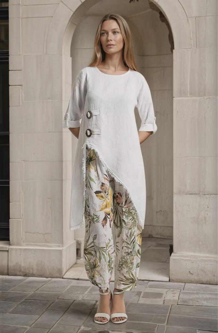 French Linen Asymmetric Tunic