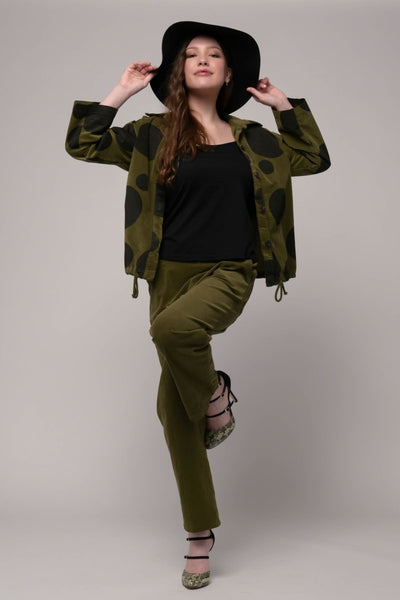 Euro Cotton Corduroy Jacket Spots Print - Breathable Naturals | Glam & Fame Clothing