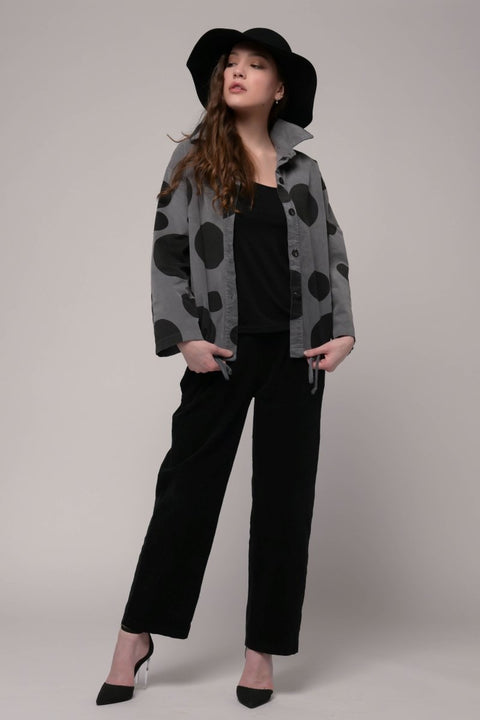 Euro Cotton Corduroy Jacket Spots Print - Breathable Naturals | Glam & Fame Clothing