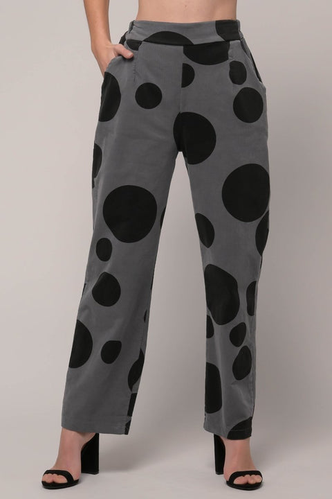 Euro Cotton Corduroy Pant Spots Print - Breathable Naturals | Glam & Fame Clothing
