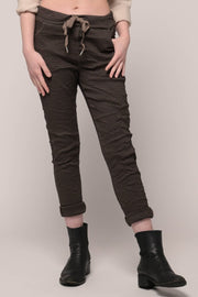 Euro Crushed Pant Diamond Jacquard - Breathable Naturals | Glam & Fame Clothing