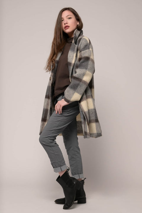 Euro Double Breasted Plaid Coat - Breathable Naturals | Glam & Fame Clothing