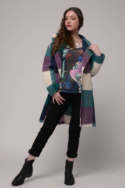 Euro Double Breasted Plaid Coat - Breathable Naturals | Glam & Fame Clothing