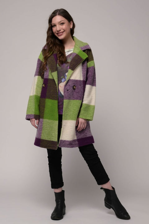 Euro Double Breasted Plaid Coat - Breathable Naturals | Glam & Fame Clothing