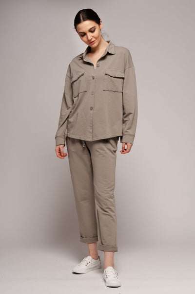 Euro Knit Shirt Jacket - Breathable Naturals | Glam & Fame Clothing