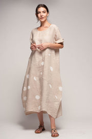 Euro Linen Dress Spots - Breathable Naturals | Glam & Fame Clothing