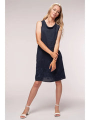 Euro Linen Embroidered Sheath Dress - Breathable Naturals | Glam & Fame Clothing