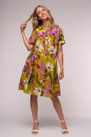 Euro Linen Frock Dress Print - Breathable Naturals | Glam & Fame Clothing