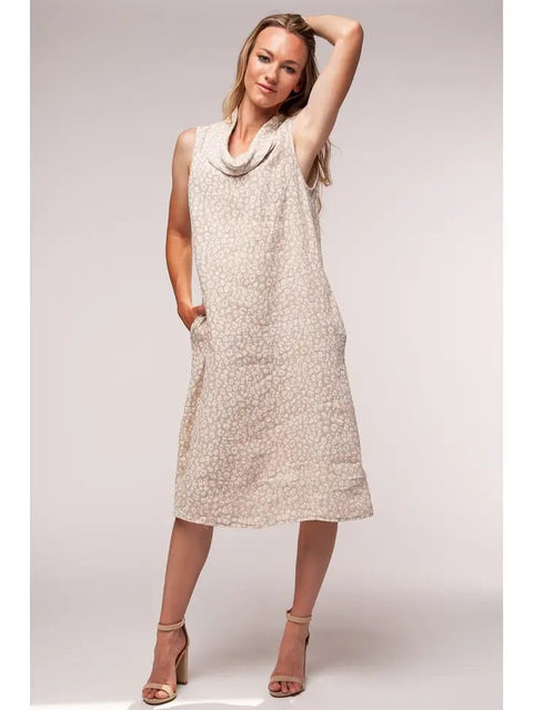 Euro Linen Midi Dress - Breathable Naturals | Glam & Fame Clothing