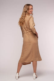 Euro Linen Midi Shirt Dress - Breathable Naturals | Glam & Fame Clothing
