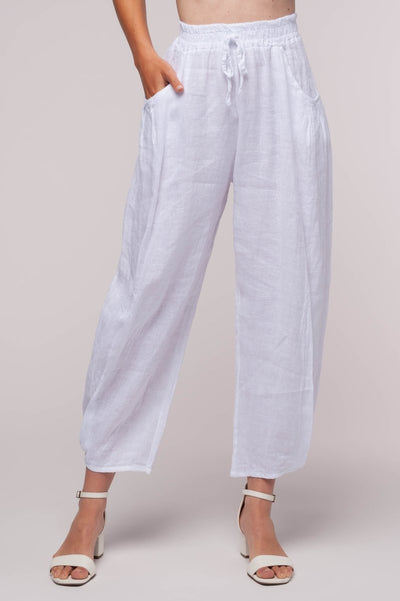 Euro Linen Pant Pleated Hem - Breathable Naturals | Glam & Fame Clothing