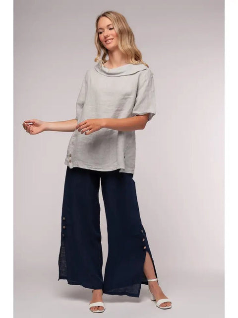 Euro Linen Sailor Top - Breathable Naturals | Glam & Fame Clothing