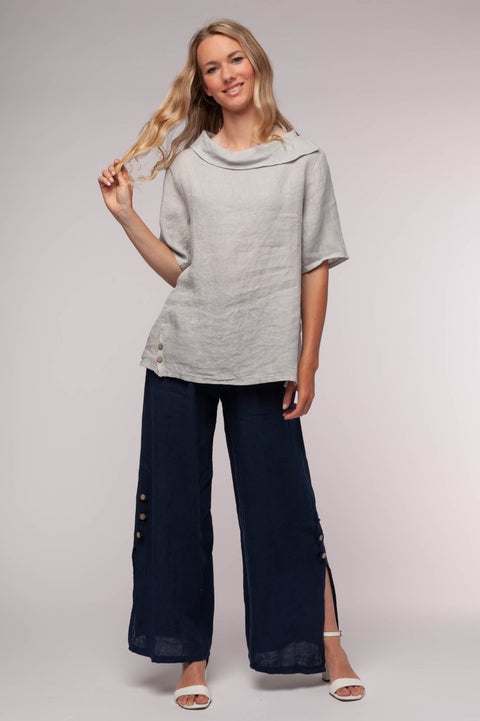 Euro Linen Sailor Top - Breathable Naturals | Glam & Fame Clothing