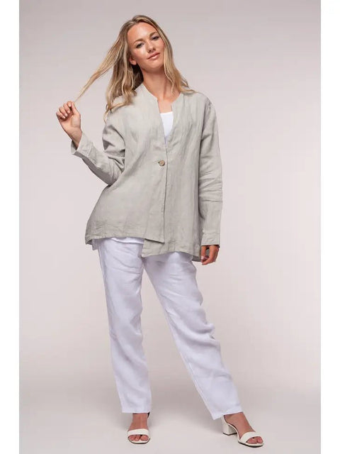 Euro Linen Swing Jacket - Breathable Naturals | Glam & Fame Clothing