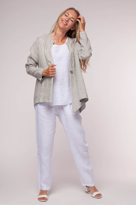 Euro Linen Swing Jacket - Breathable Naturals | Glam & Fame Clothing