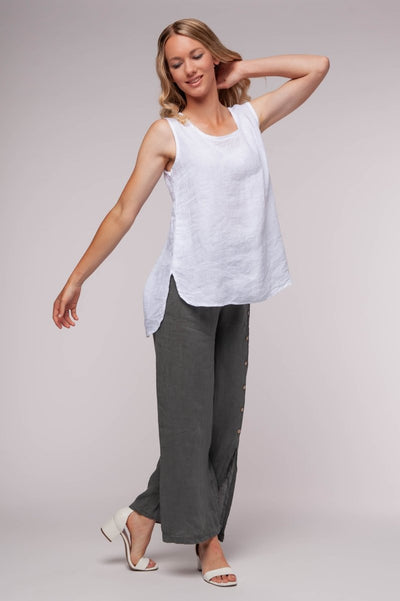 Euro Linen Tank High Lo - Breathable Naturals | Glam & Fame Clothing
