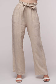Euro Linen Tie Waist Pant - Breathable Naturals | Glam & Fame Clothing