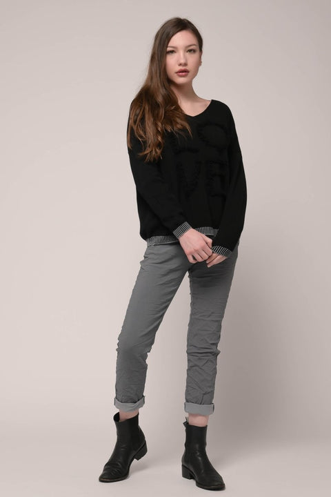 Euro LOVE Fringe Accent Sweater