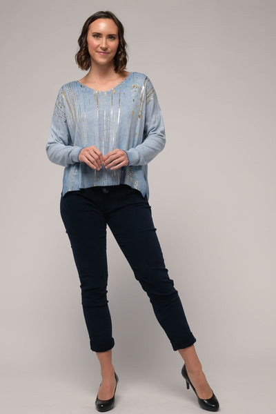 Euro Modal Shimmer Knit Top V-Neck - Breathable Naturals | Glam & Fame Clothing