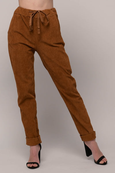 Euro Super Stretch Corduroy Pant - Breathable Naturals | Glam & Fame Clothing