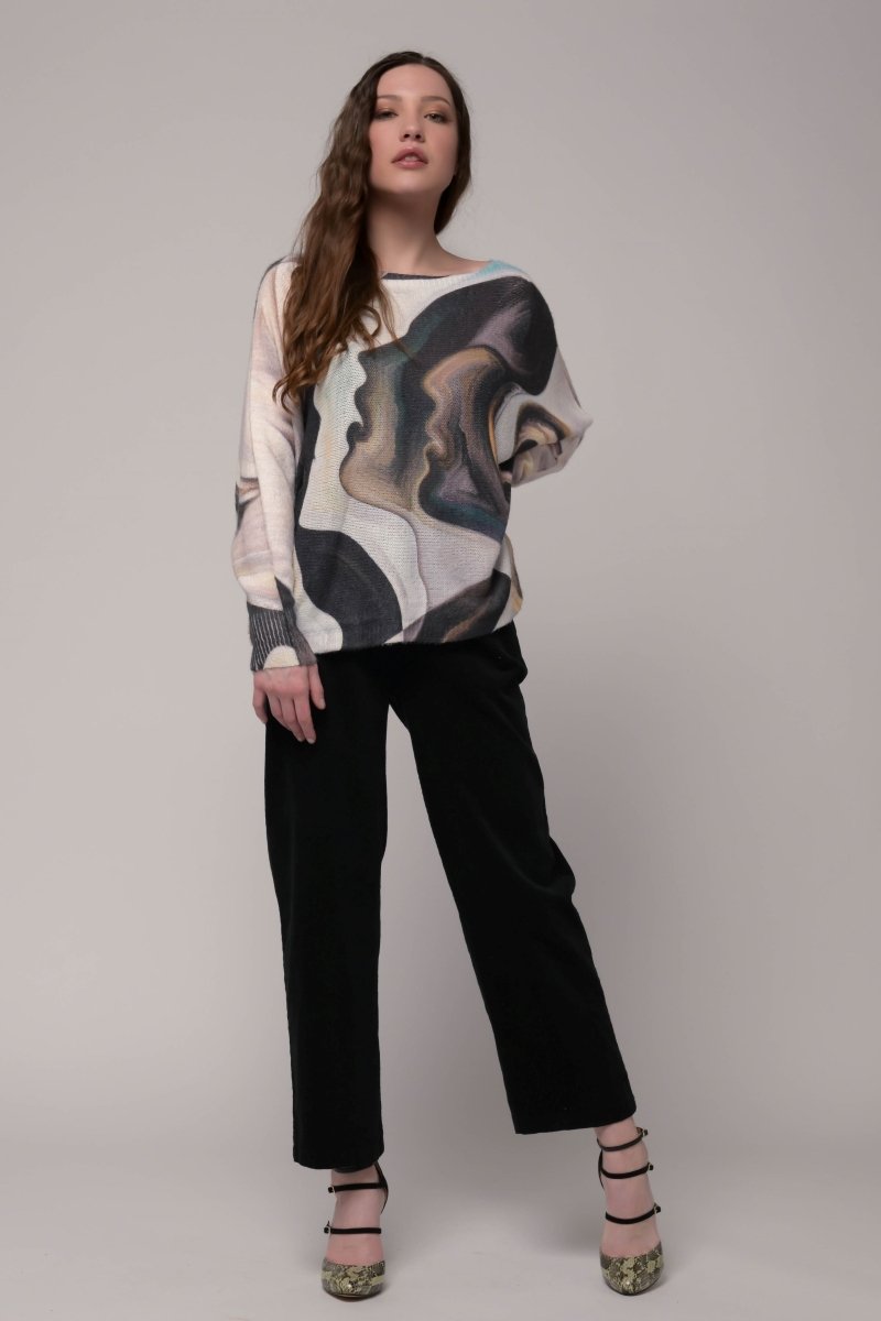 Euro Wool Blend Art Top - Breathable Naturals | Glam & Fame Clothing