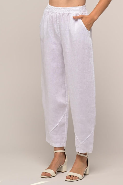 French Linen Flood Pant Premium Woven - Breathable Naturals | Glam & Fame Clothing