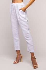 French Linen Slim Leg Pant Premium Woven - Breathable Naturals | Glam & Fame Clothing
