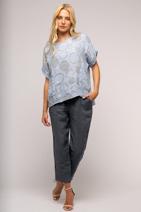 French Linen Top Spots Print