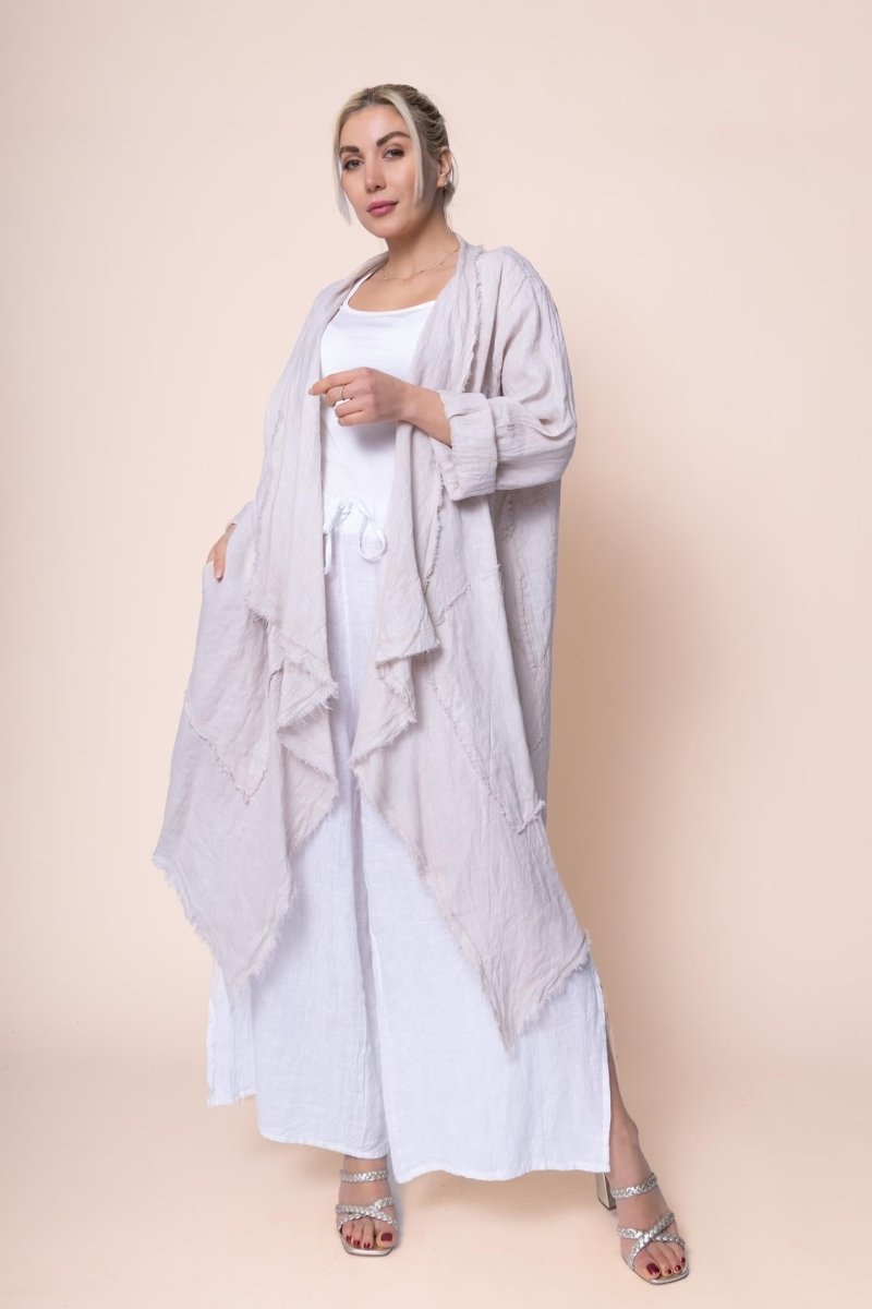 Linen Duster - OS18888-110 - Breathable Naturals | Glam & Fame Clothing
